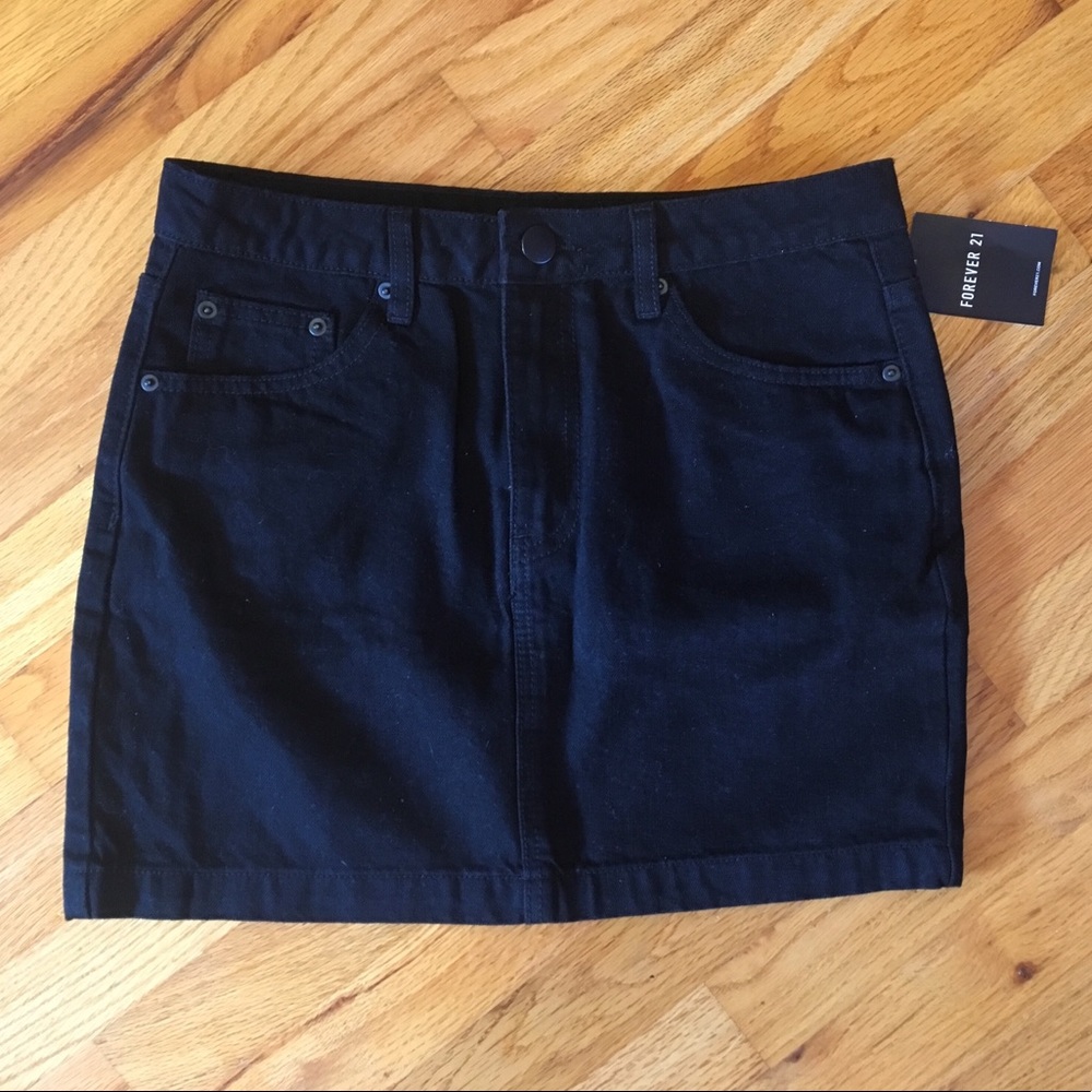 Forever 21 Black Jean Skirt